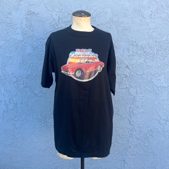 Vintage Corvette T Shirt Black 70s Car tee glitter decal retro - Picture 3 of 9